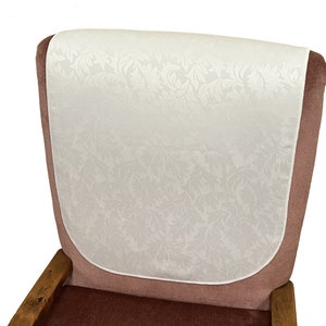 Ivory Coloured chair back covers Armchair Antimacassars Head Rest Protection Protectors Arm Chair Settee Machine Wash Polyester