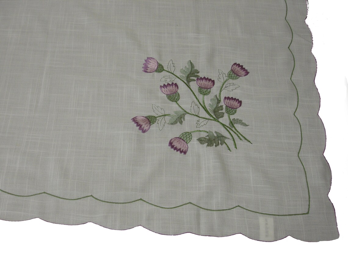 Scots Scottish Thistle Embroidered Large Long Tablecloth 135cm Etsy