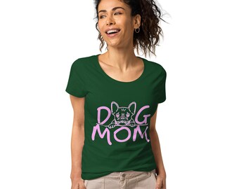 Woman's organic cotton t-shirt with print: Dog Mom
