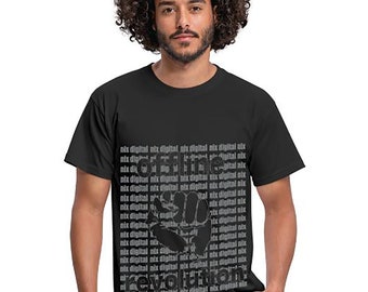 Men Black Classic T-Shirt *Nix Digital Offline Revolution* White Street Art Shirt Oversize, S-5XL