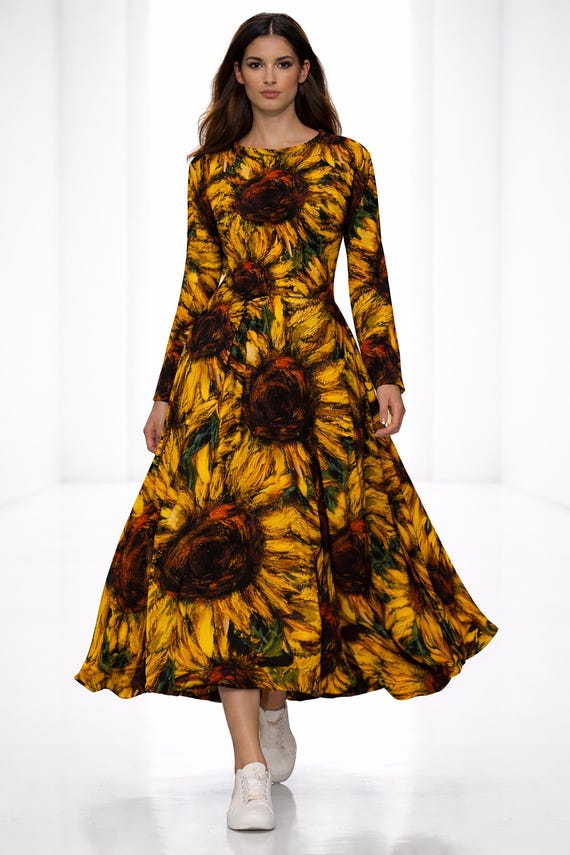 knee length dresses for ladies Sunflower Midi Dress main image 1