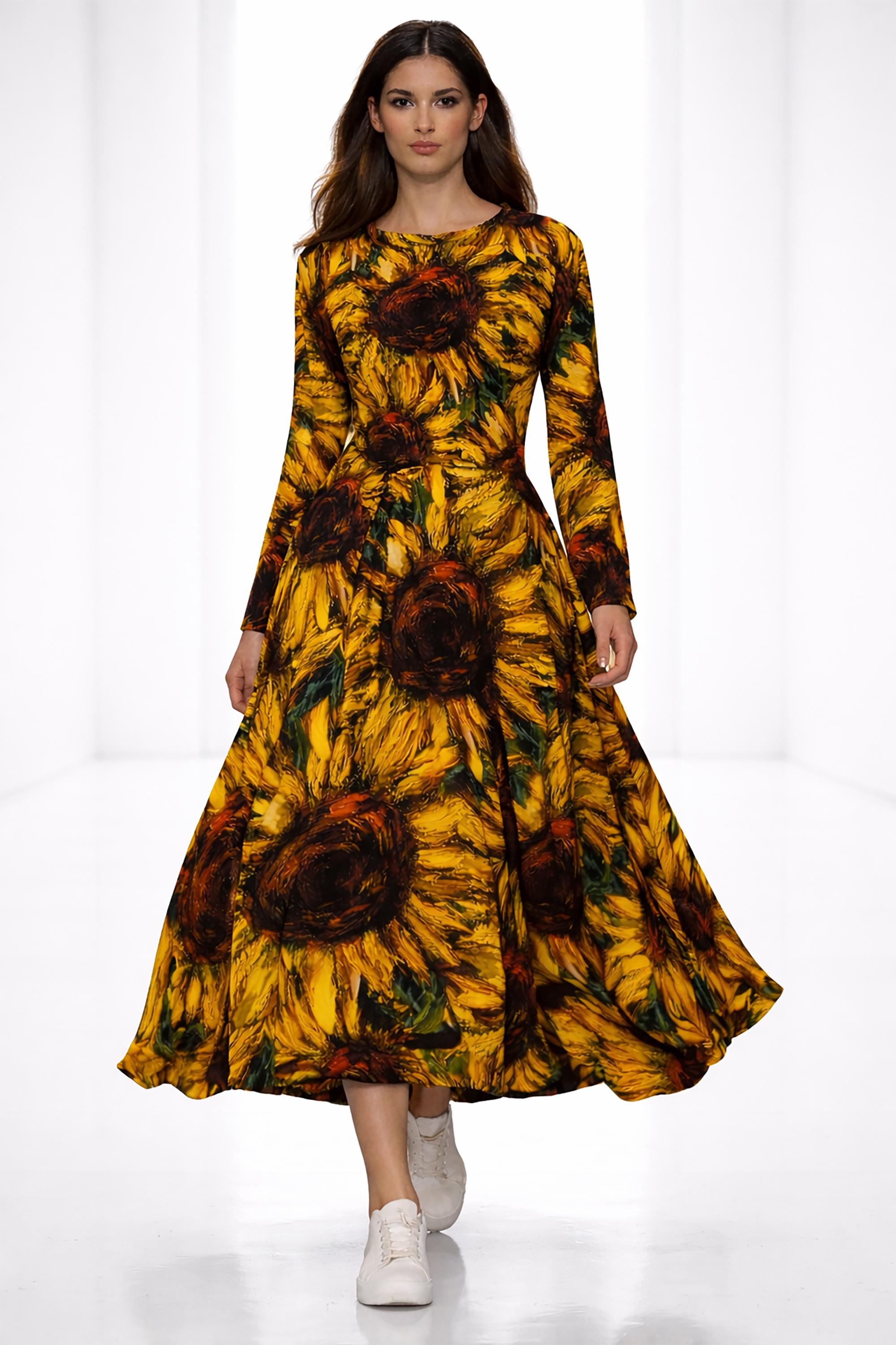 Midi Sunflower Dress - Etsy