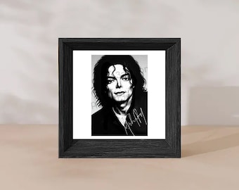 Cartão postal com retrato de Michael Jackson com assinatura - cartão postal de artista artesanal de lenda da música A6