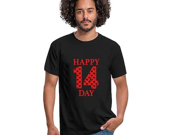 HAPPY DAY 14 Red Heart Perfect Valentine's Day Partner Gift Black or White Classic T-Shirt