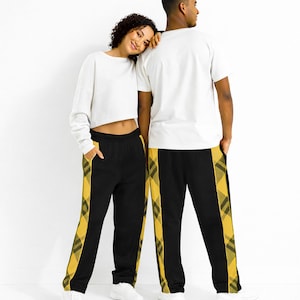 Pantaloni wide leg con stampa all over unisex