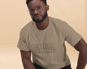 Klassische Herren Vatertag T-Shirt Geschenk The Dad King Weiß oder Braun