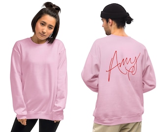 Unisex Pullover in Pink mit Signature Amy Design