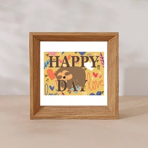 HAPPY DAY - Love Me Lustige Faultier Postkarte A6 Dankeskarte Grußkarte