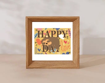 JOYEUX JOUR - Carte postale A6 « Love Me Funny Sloth » Carte de remerciement Carte de vœux