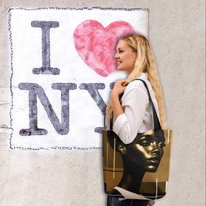 Design Black Beauty Retro Handbag - Trendy handmade fabric bag in brown and black, perfect shopping bag and gift idea