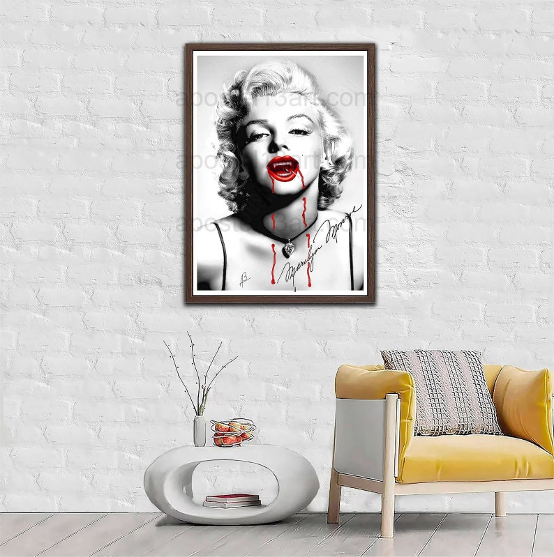 Marilyn Monroe Portrait Poster With Signature Classic Retro Vintage ...