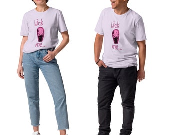 Unisex Bio Baumwolle T-Shirt mit Print: LICKE ME