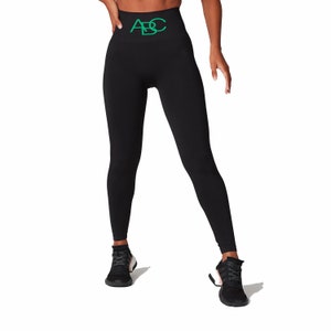 Nachhaltig Frauen Schwarze Bambus ABC Body Sport Leggings mit Handy Tasche für Joggen, Yoga und alle Arten von Fitness Bild 3