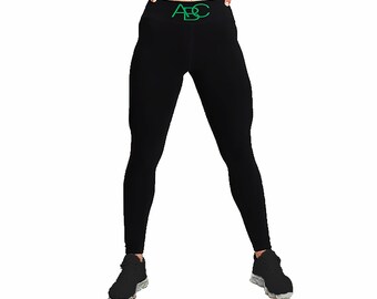 Black Bamboo Sports Bra Leggings Set 2 Cell Phone Pocket *ABC Body* Sports Fitness Jogging Yoga Gymnastics Bamboo Shirt *ABC Body* S-2XL