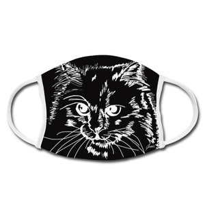 Cat Choupette Washable face mask made of two layers of fabric Elastic rubber ear loops Immediately available !