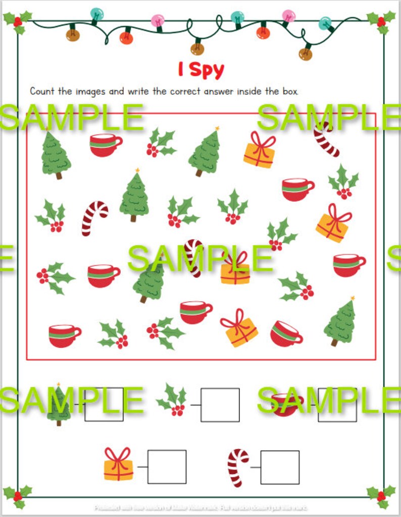 Childrens christmas holiday activity sheets printable educational