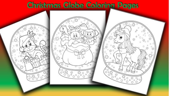 Christmas Themed Coloring Pages  Cute Holiday Bundle of 50