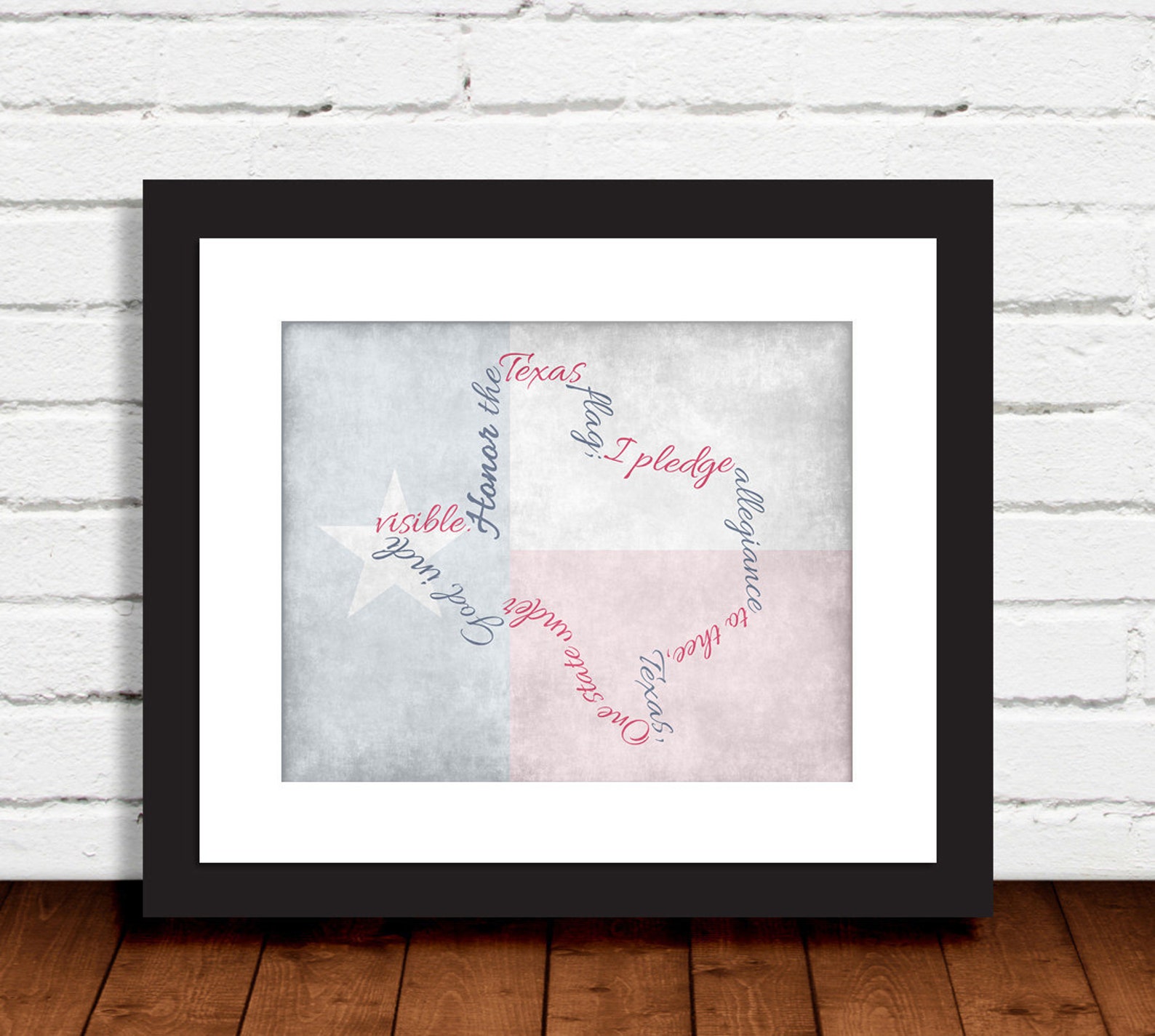 Texas Pledge Outlines State of Texas and Texas Flag Background - Etsy