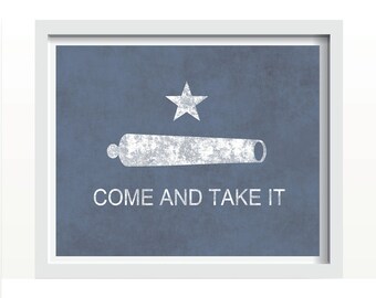 Various Colors Come and Take It Texas Flag red blue black white distressed wall art decor photo print