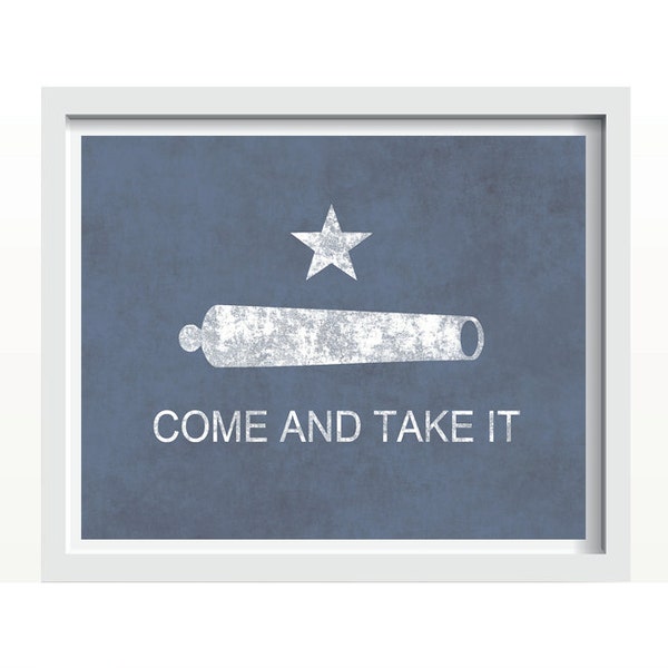 Various Colors Come and Take It Texas Flag red blue black white distressed wall art decor photo print