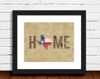 Home with Texas - Home with shape of Texas as letter "O" photo art print
