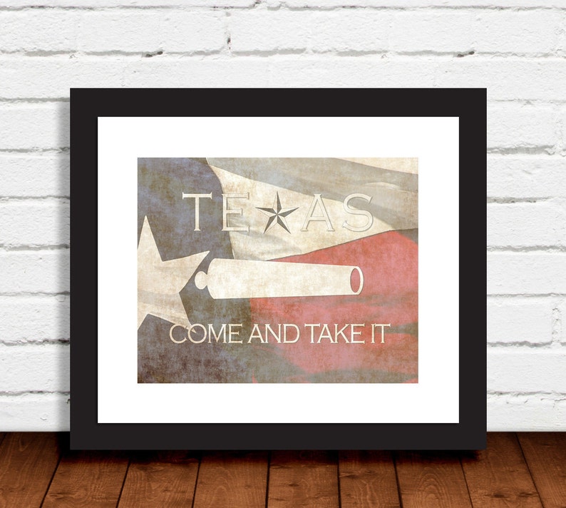 Come and Take It Texas Flag red blue black white distressed wall art decor photo print image 2