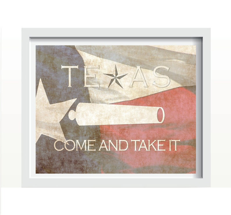 Come and Take It Texas Flag red blue black white distressed wall art decor photo print image 3