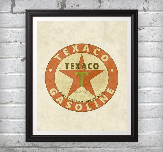 Vintage Texaco Gasoline Sign Texas Wall Art Home Decor Photo | Etsy