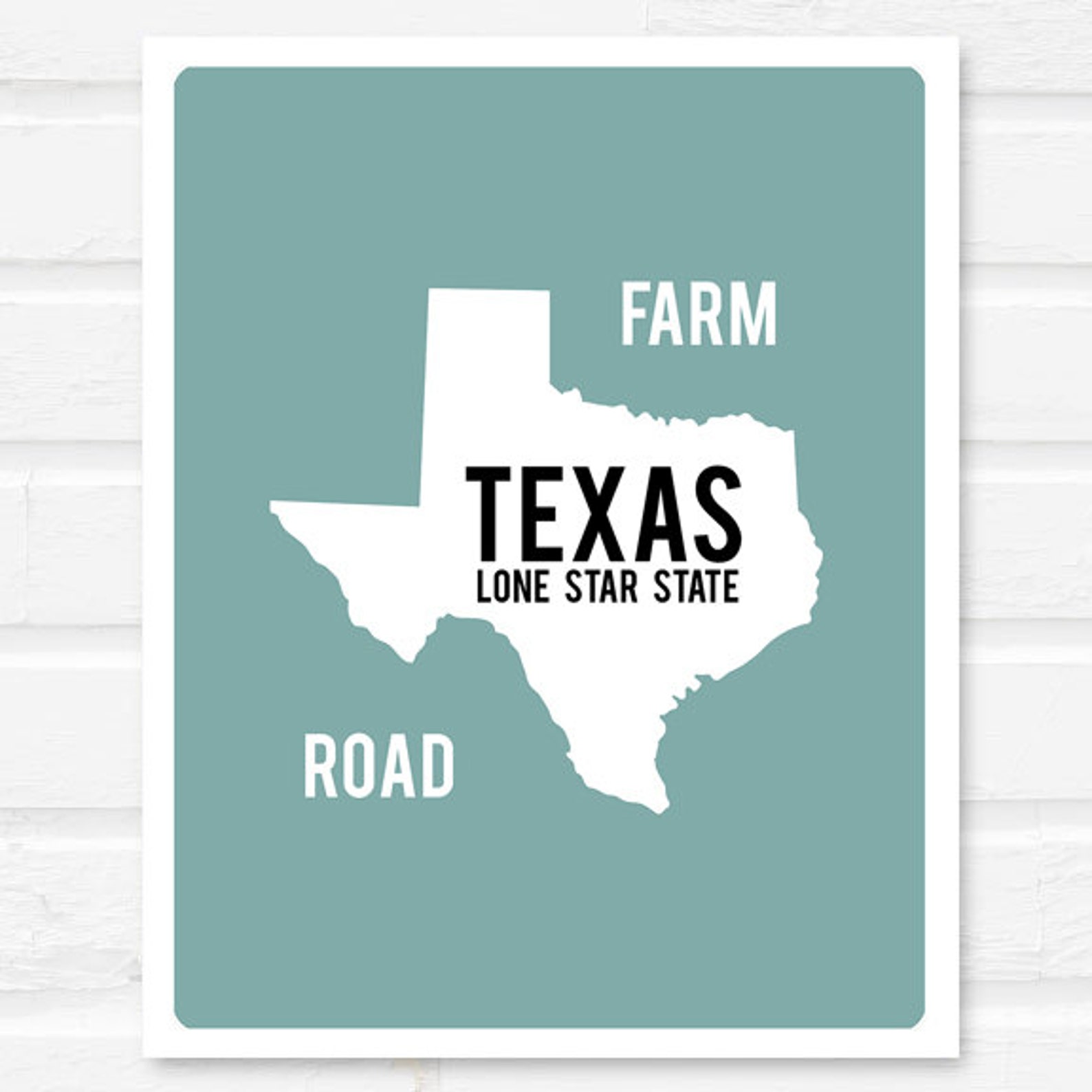 Texas Farm to Market Road Sign Colors Print Wall Art Decor Photo Print
