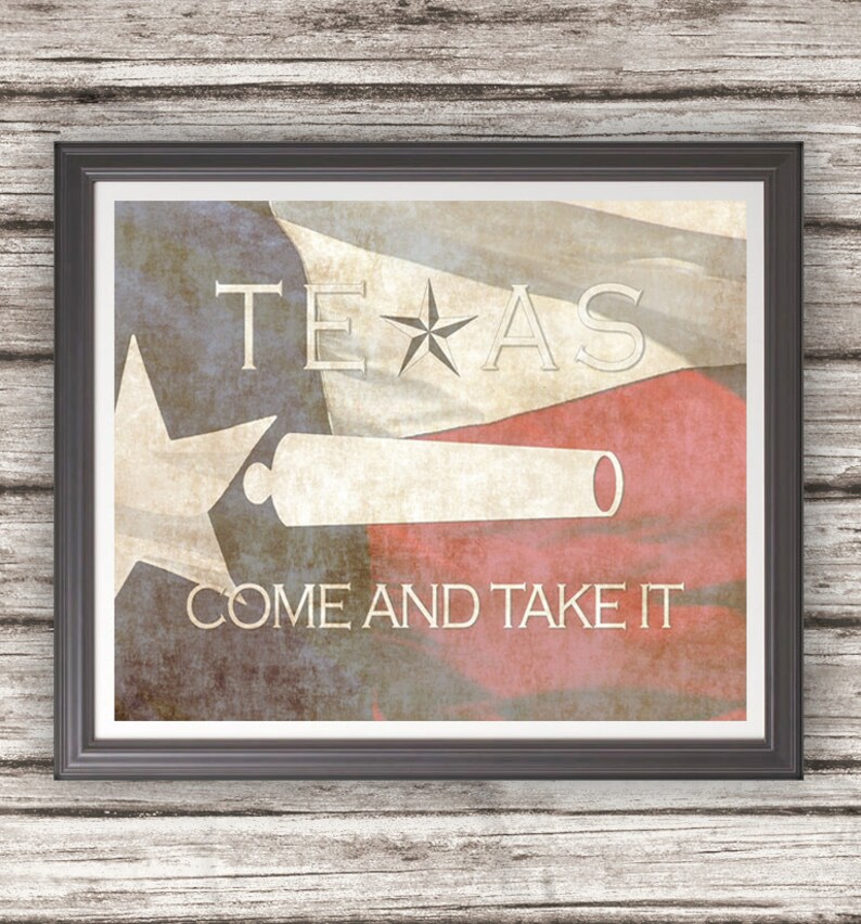 Come and Take It Texas Flag red blue black white distressed wall art decor photo print image 1