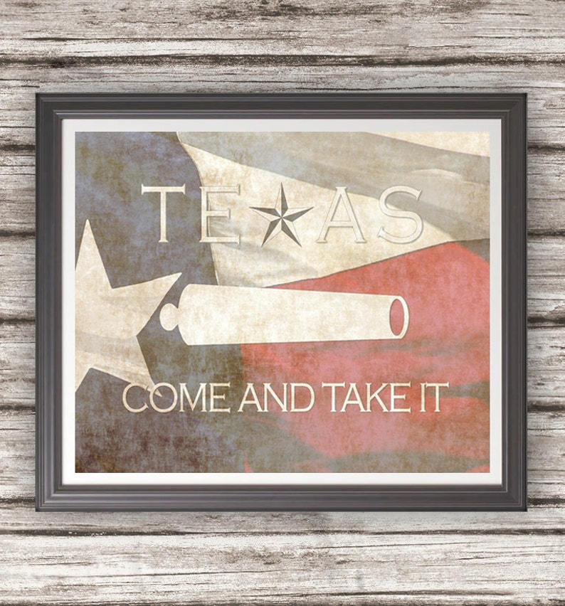 Come And Take It Texas Flag Red Blue Black White Distressed Wall Art Come and take it texas flag red blue black white distressed wall art