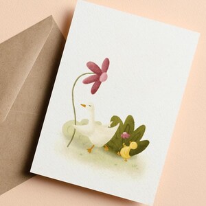 Enten Grußkarte | Postkarte a6 | Glückwunsch Baby, danke, gute Besserung, alles Gute zum Geburtstag | handgezeichnete Illustration