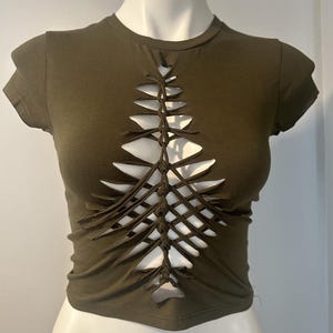 Olive Green Crop Top