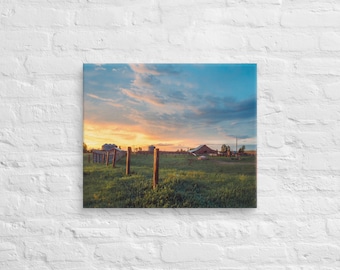 Montana Wall Art, The Barnyard at Sunset-Landscape Wall Art Photo Print