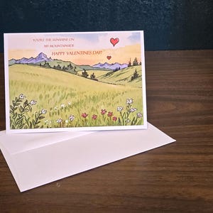 Cartes de correspondance Montana pour la Saint-Valentin (7 sur 12) - Carte de Saint-Valentin exclusive en lin avec enveloppe en lin, vierge à l'intérieur, fabriquée au Montana