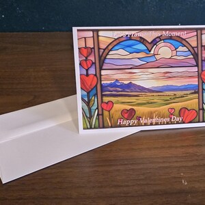 Cartes de correspondance Montana pour la Saint-Valentin (12 sur 12) - Carte de Saint-Valentin exclusive en lin avec enveloppe en lin, vierge à l'intérieur, fabriquée au Montana