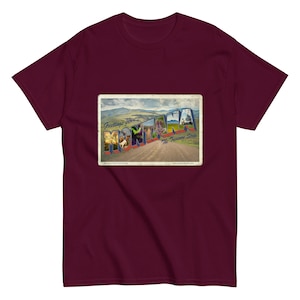Montana Shirt Alte Postkarte T-Shirt Retro klassisches T-Shirt Geschenk für ihn sie