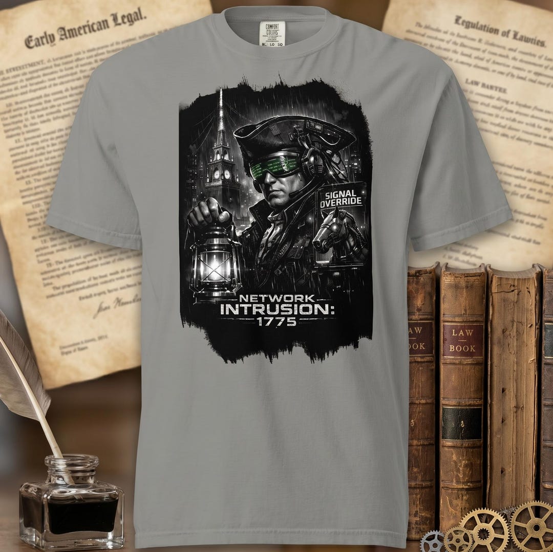Fyjf Paul Revere Cyberpunk Shirt, Retro Futuristic Midnight Ride Tee, Signal ...