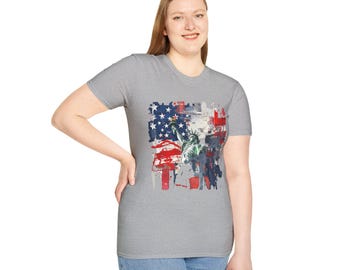 USA Patriotisk T-shirt, 4 juli-tröja, amerikansk T-shirt, USA-topp, självständighetsdagen-kläder