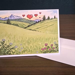 Cartes de correspondance Montana pour la Saint-Valentin (9 sur 12) - Carte de Saint-Valentin exclusive en lin avec enveloppe en lin, vierge à l'intérieur, fabriquée au Montana