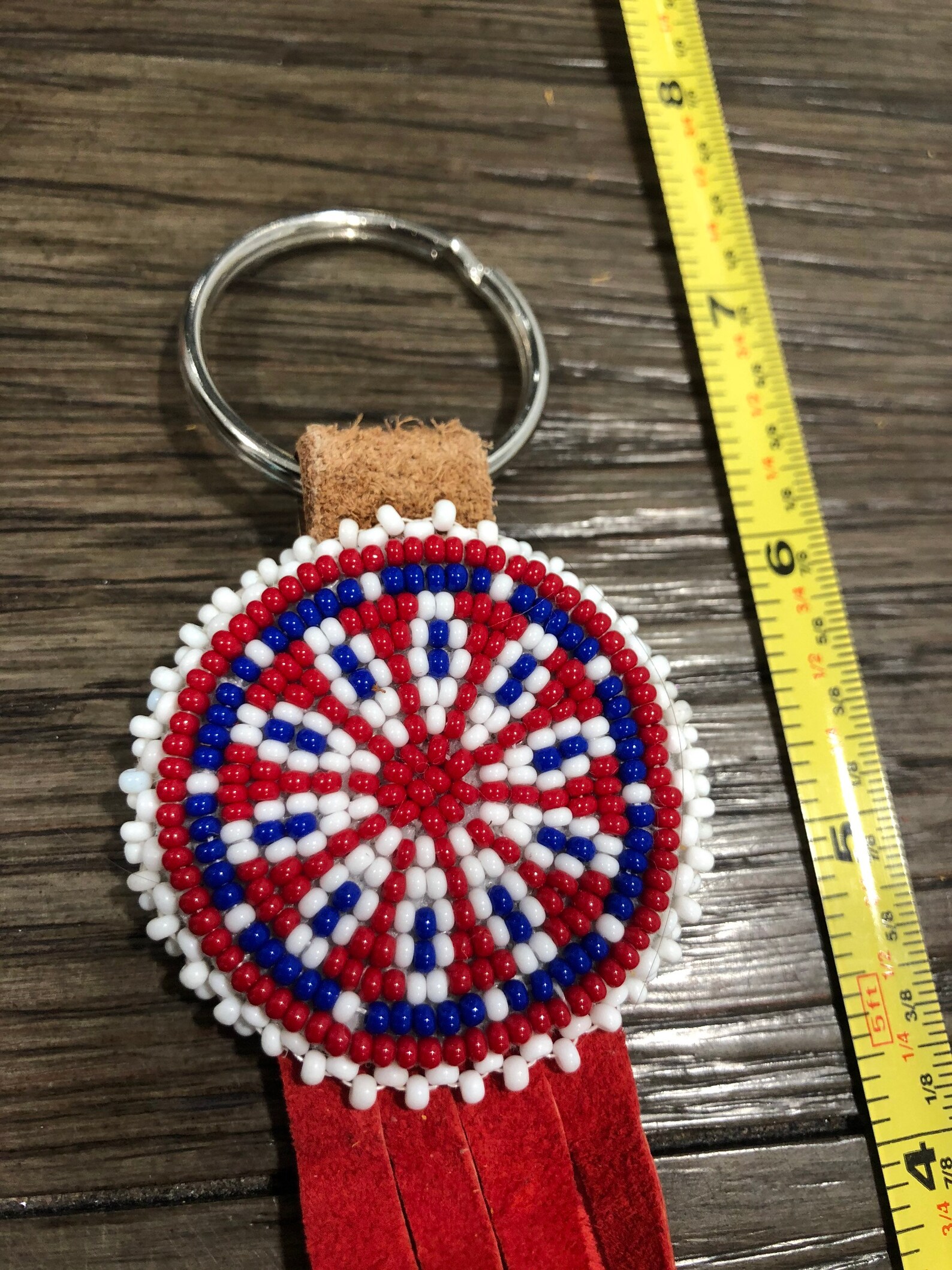 Key Chain Native American Hand Made Beaded Flat 2 Designs by Etsy