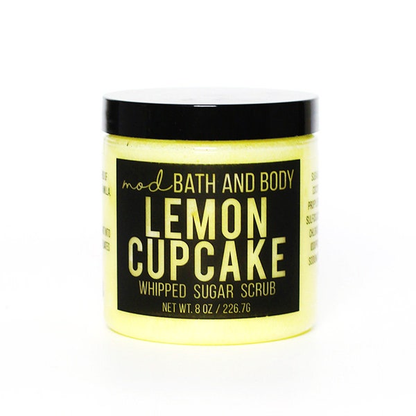 Sugar Scrub Lemon Cupcake | Whipped Sugar Scrub | Bath and Beauty | Whipped Soap | Sugar Scrub