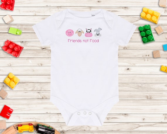 Erhverv Klæbrig Lejlighedsvis Friends Not Food PINK TEXT Baby Vest / Baby Body Suit / Play - Etsy