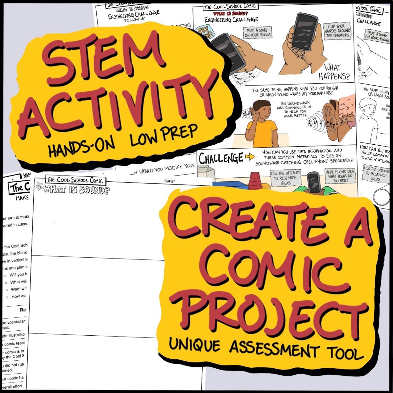 What is Sound? Waves and Vibrations Comic, Activity, and Lesson Plan - Etsy