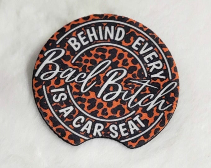 Bad Mom Leopard Neoprene Car Coasters