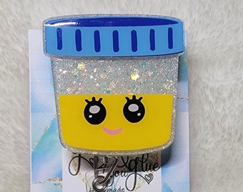 Smiley Face Urine Specimen Retractable Badge Reel, Medical ID