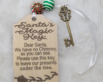 Santa's Magic Key Christmas Ornament, Key for Santa, Christmas Ornament, Christmas Decor, Magical