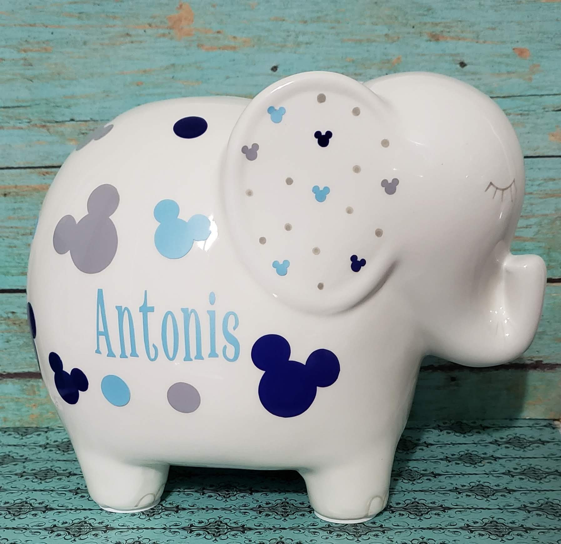 Custom Elephant Piggy Bank, Personalized, Baby's First Piggy Bank
