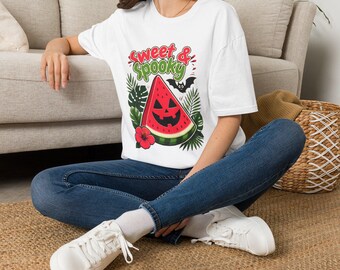 Sweet & Spooky Watermelon T-Shirt | Halloween Fruit Graphic
