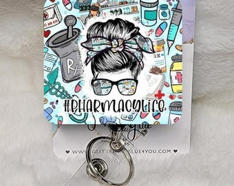 Pharmacy Life Badge Reel, Interchangeable Sublimated ID Holder, Medical Office Accessory